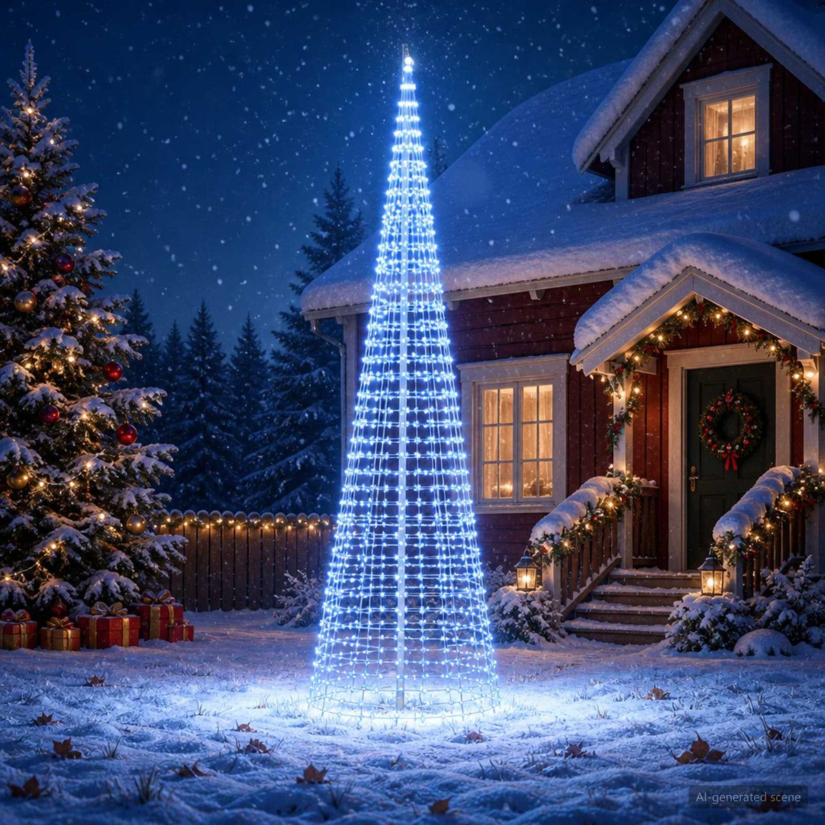 Kerstboomverlichting met grondpen en vlaggenmast 500 cm is nu te koop bij PeponiXL, paradijselijk wonen!
