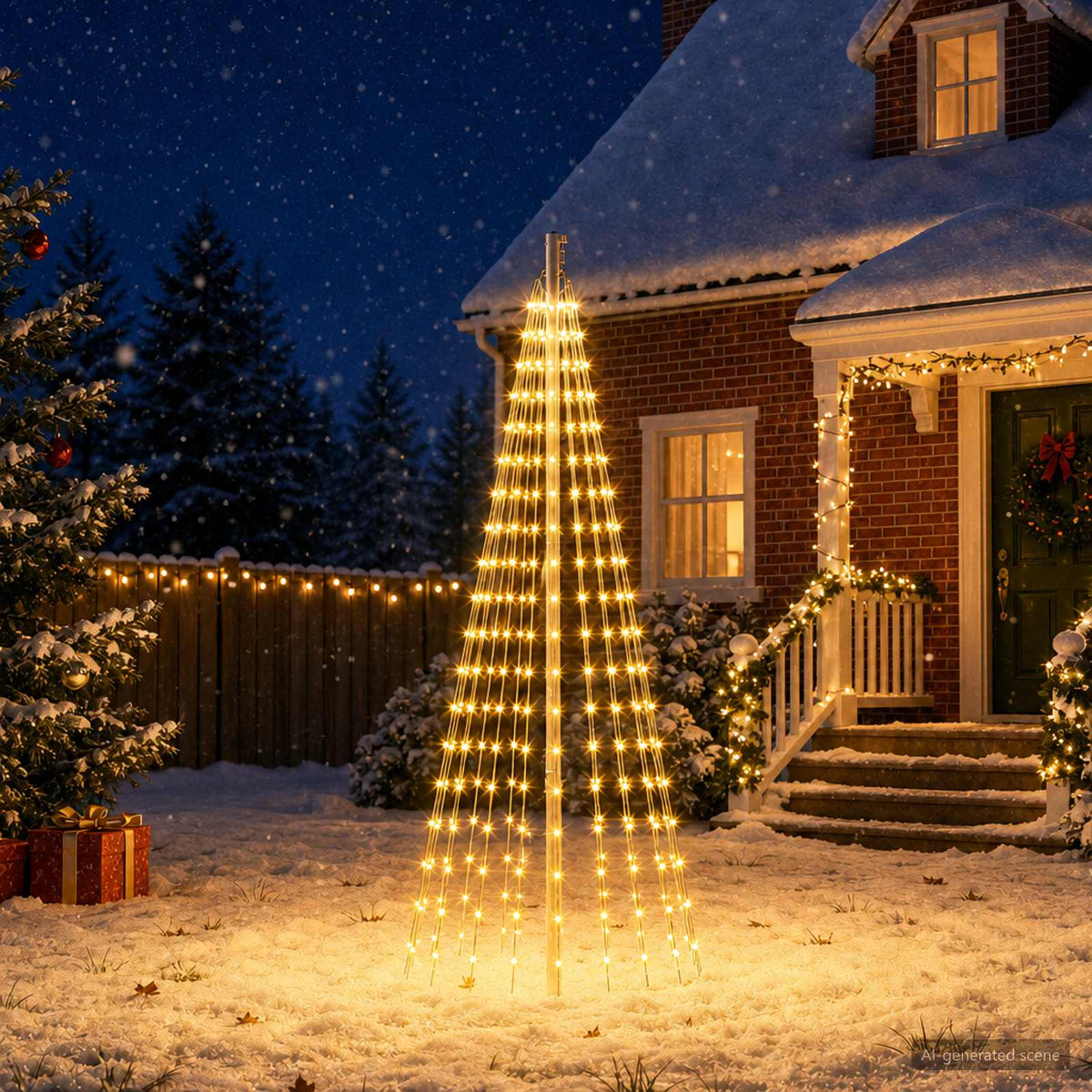 Kerstboomverlichting met grondpen en vlaggenmast 180 cm is nu te koop bij PeponiXL, paradijselijk wonen!