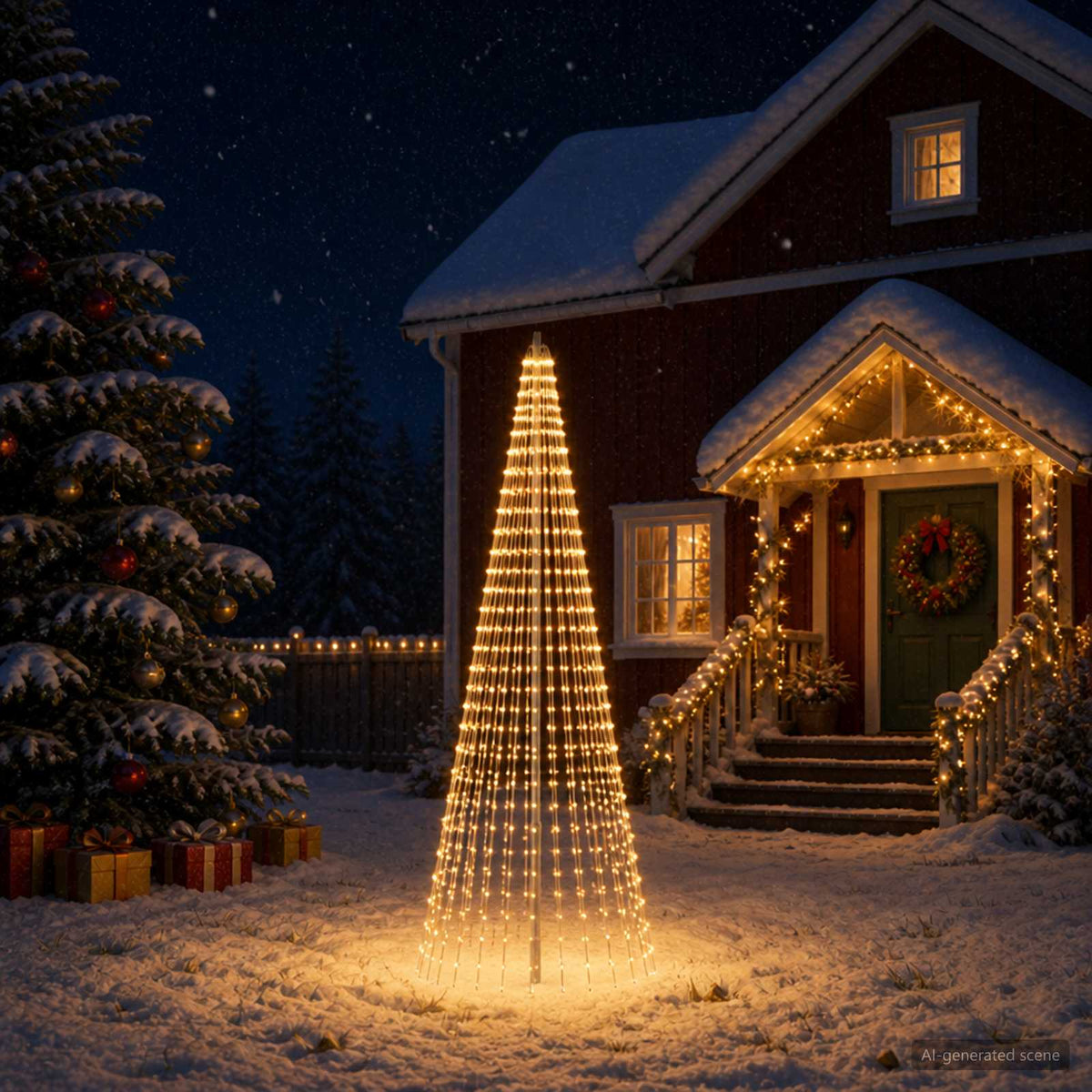 Kerstboomverlichting met grondpen en vlaggenmast 300 cm is nu te koop bij PeponiXL, paradijselijk wonen!