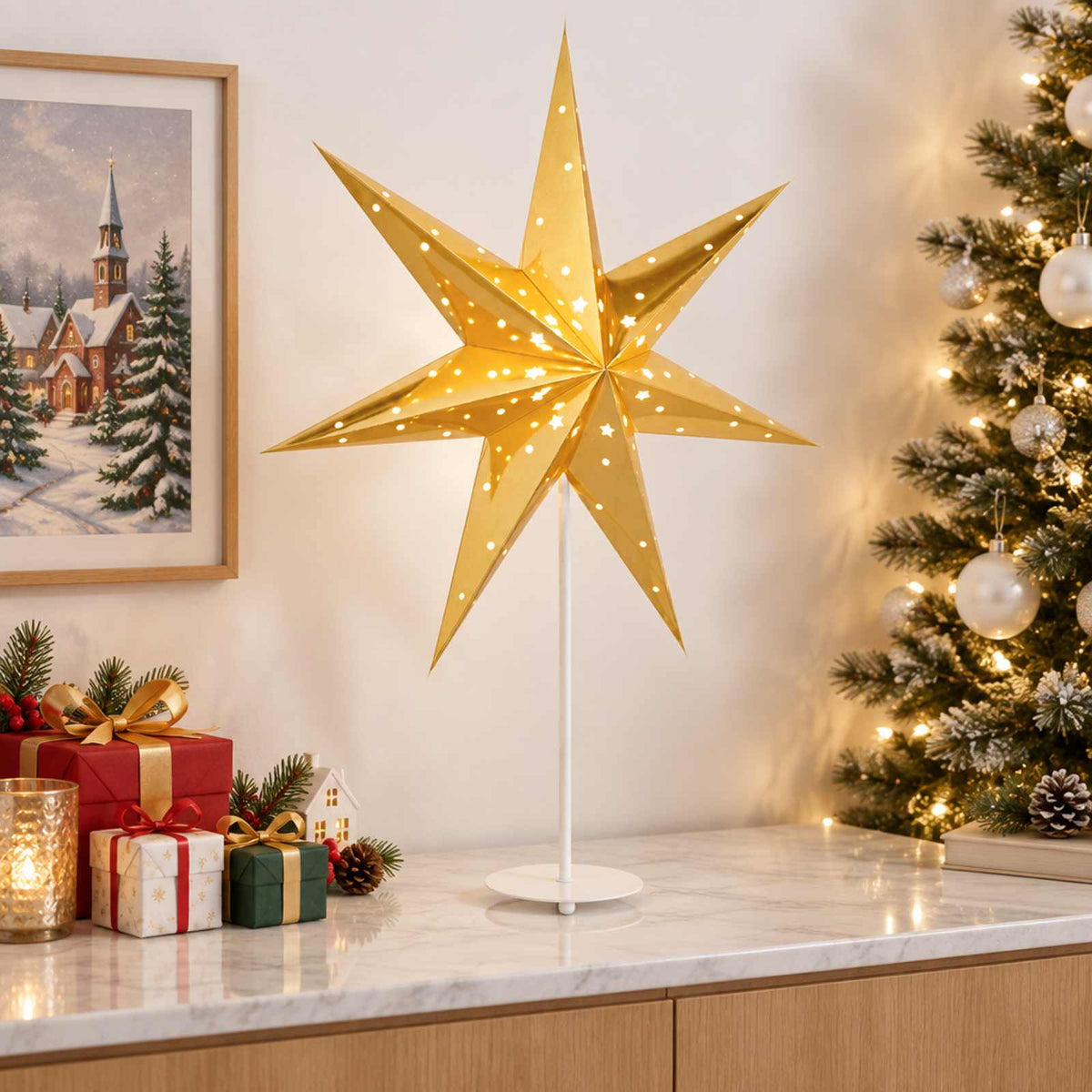 vidaXL Kerstverlichting RAAHE Warmwit 55 x 15 x 70 cm