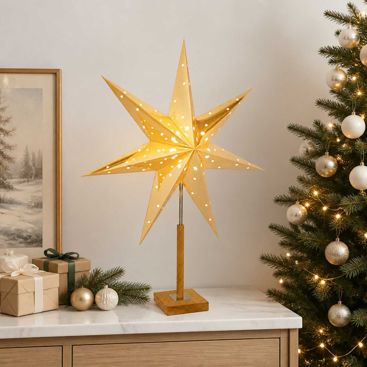 vidaXL Kerstverlichting RAAHE Warmwit 55 x 15 x 70 cm