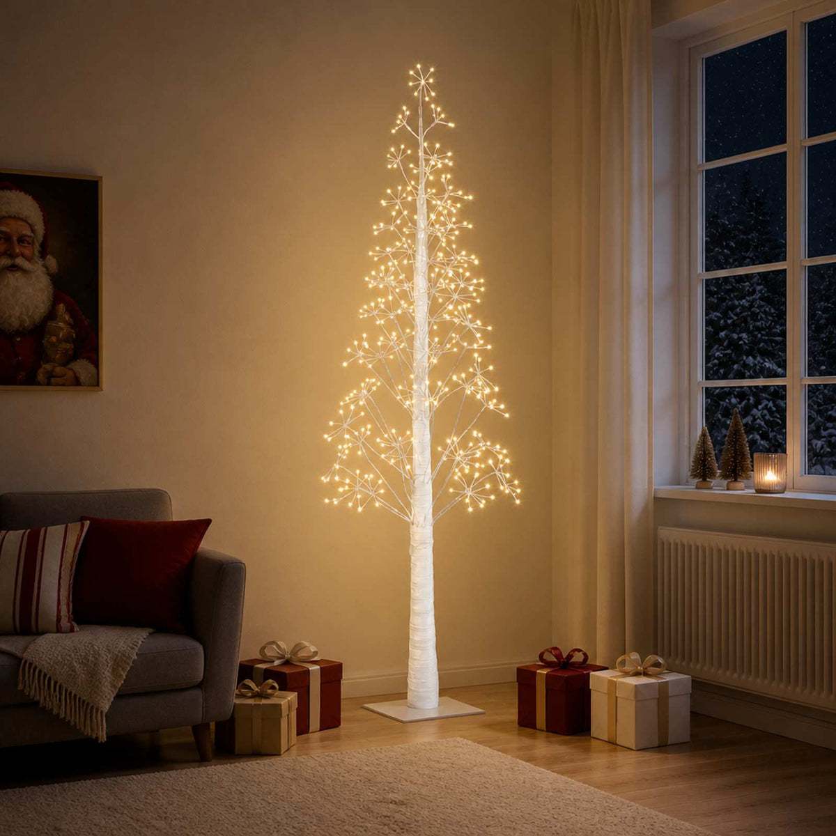 Starburst kerstboom Wit 180 cm Kunststof 432 LED's is nu te koop bij PeponiXL, paradijselijk wonen!
