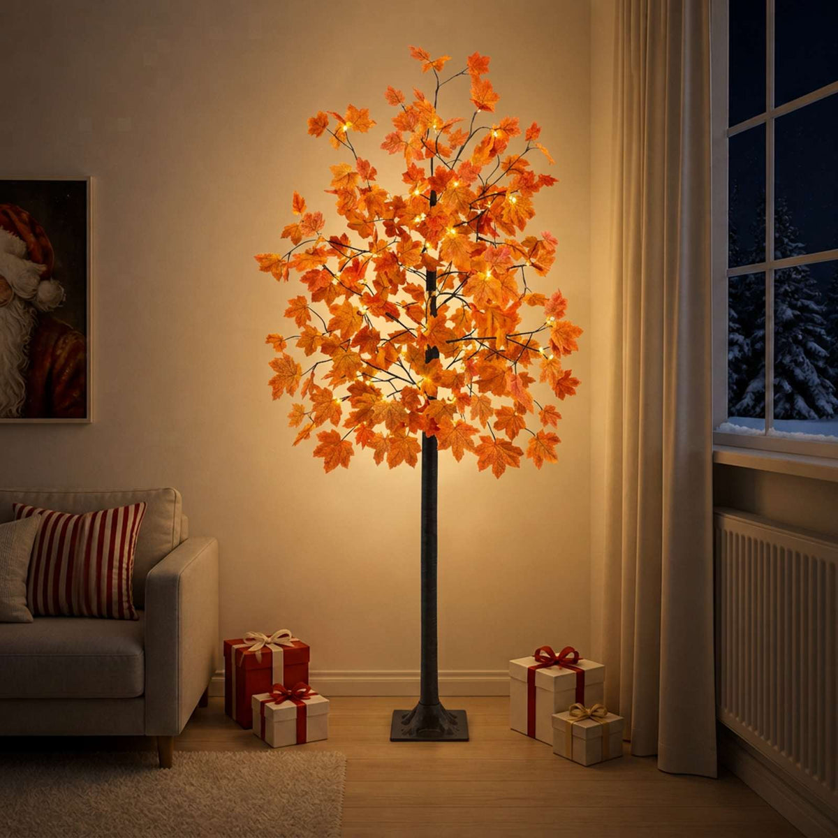 LED-kerstboom esdoorn Bruin 210 cm Kunststof 144 LED's is nu te koop bij PeponiXL, paradijselijk wonen!