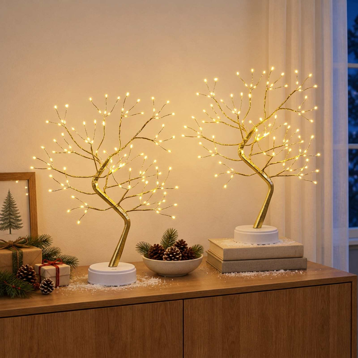 vidaXL Mini starburst kerstboom 2 st Goud Diam. 12 x 50 cm Staal
