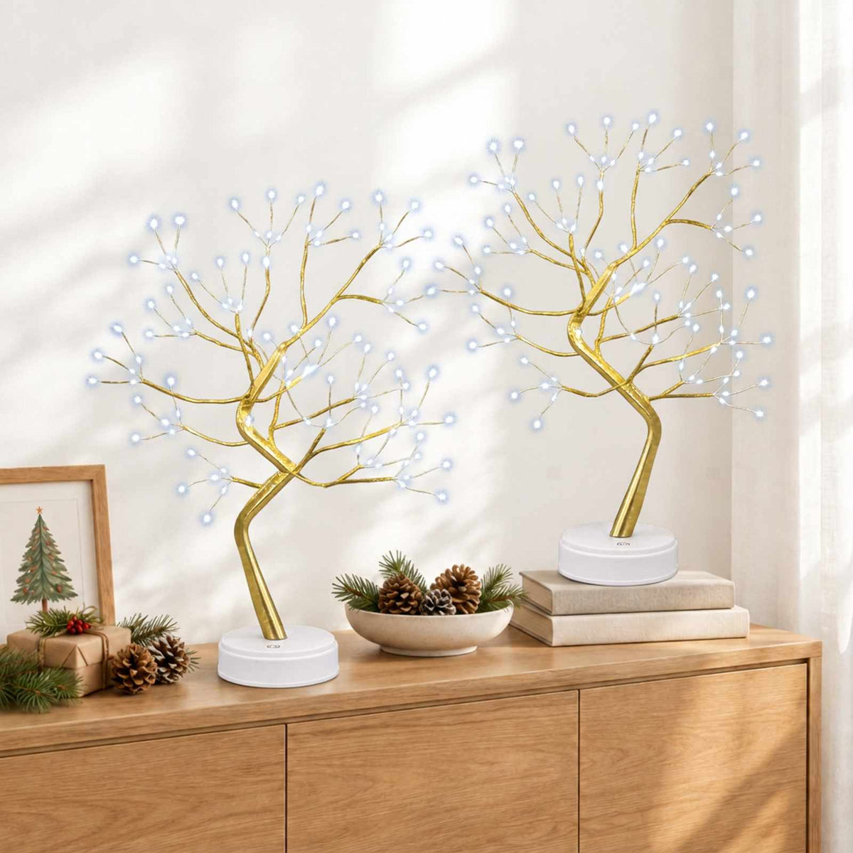Mini starburst kerstboom 2 st Goud Diam. 12 x 50 cm Staal is nu te koop bij PeponiXL, paradijselijk wonen!