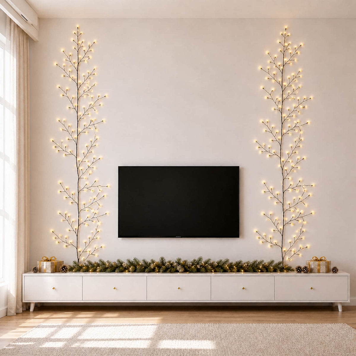 LED-wilgenrank kerstdecoratie 2 st Zwart 270 cm Staal 288 LED's is nu te koop bij PeponiXL, paradijselijk wonen!