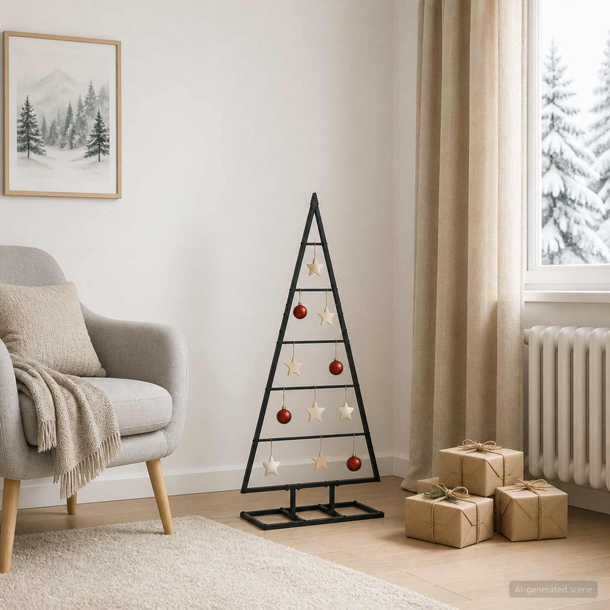 Metalen kerstboom KUOPIO 90 cm Metaal Zwart is nu te koop bij PeponiXL, paradijselijk wonen!