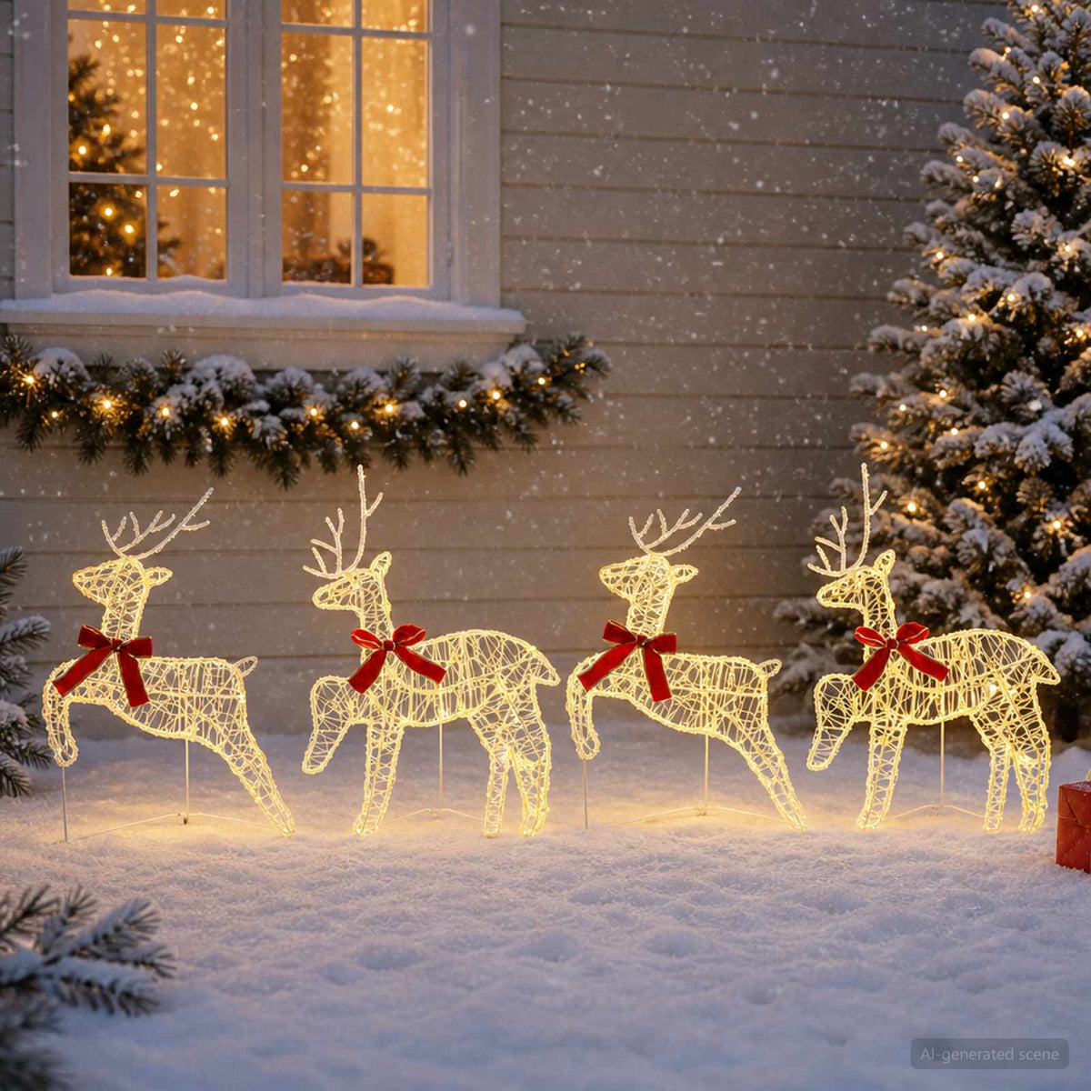 Kerst Rendier 4 st 80 LED's Warmwit 43 x 19 x 65 cm is nu te koop bij PeponiXL, paradijselijk wonen!