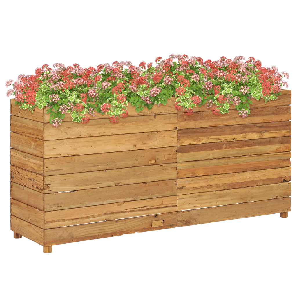 Plantenbak verhoogd 150x40x72 cm gerecycled teakhout en staal is nu te koop bij PeponiXL, paradijselijk wonen!