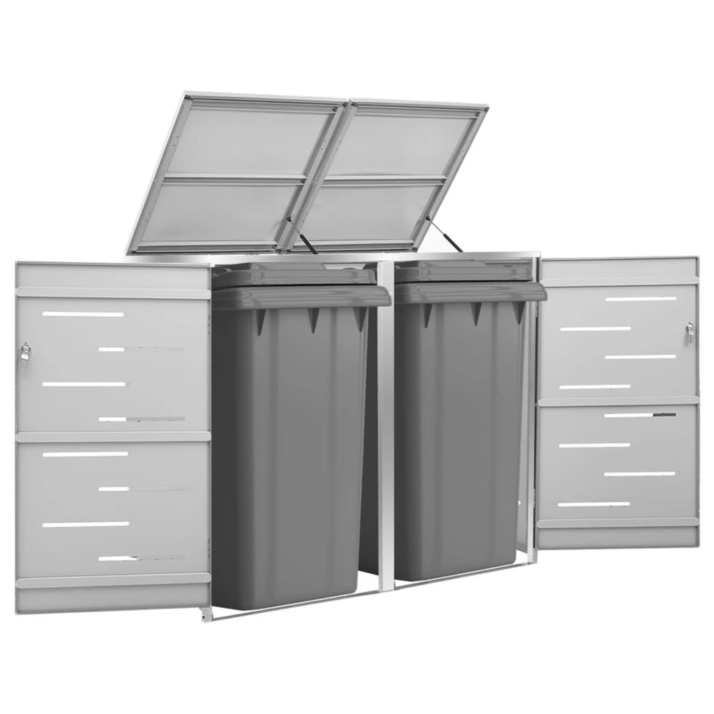 Containerberging dubbel 138x77,5x112,5 cm roestvrij staal is nu te koop bij PeponiXL, paradijselijk wonen!