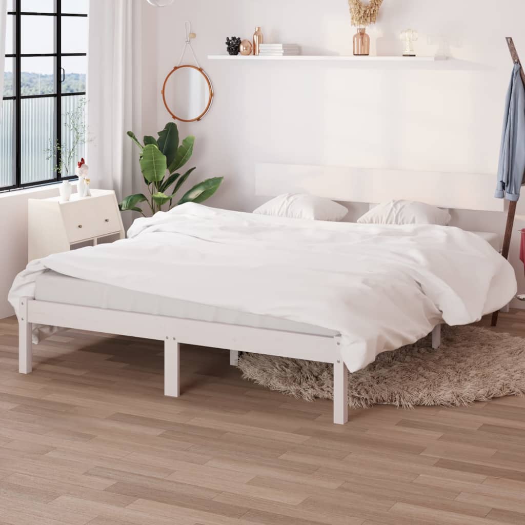 Bedframe massief grenenhout wit 140x190 cm is nu te koop bij PeponiXL, paradijselijk wonen!