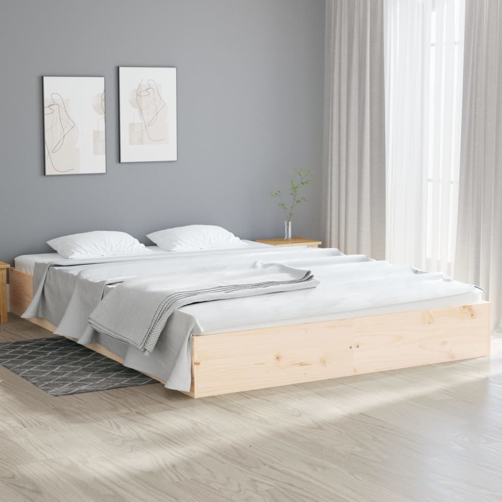 Bedframe zonder matras massief hout 200x200 cm is nu te koop bij PeponiXL, paradijselijk wonen!