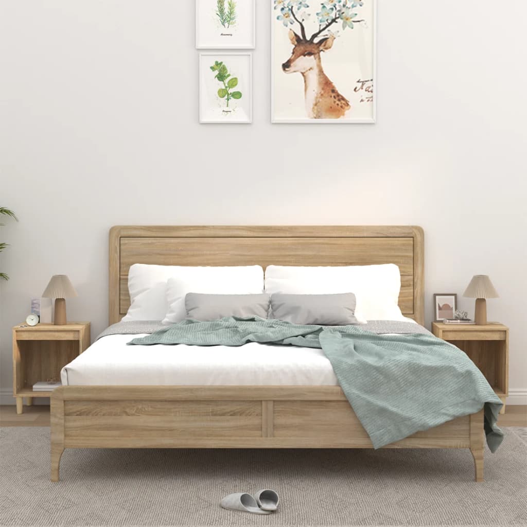 Nachtkastjes 2 st 40x35x50 cm sonoma eikenkleurig is nu te koop bij PeponiXL, paradijselijk wonen!