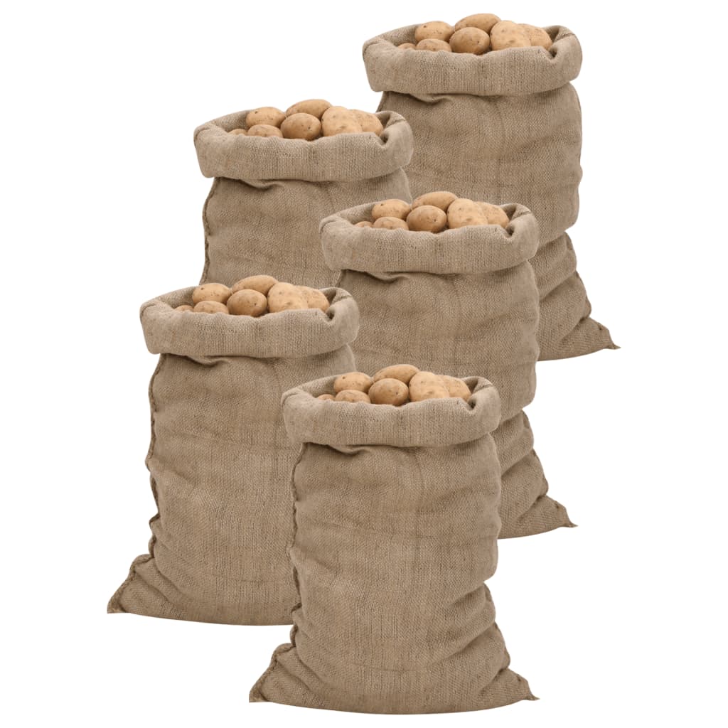 Jutezakken 5 stuks 340 g/m² 60x105 cm 100% jute is nu te koop bij PeponiXL, paradijselijk wonen!