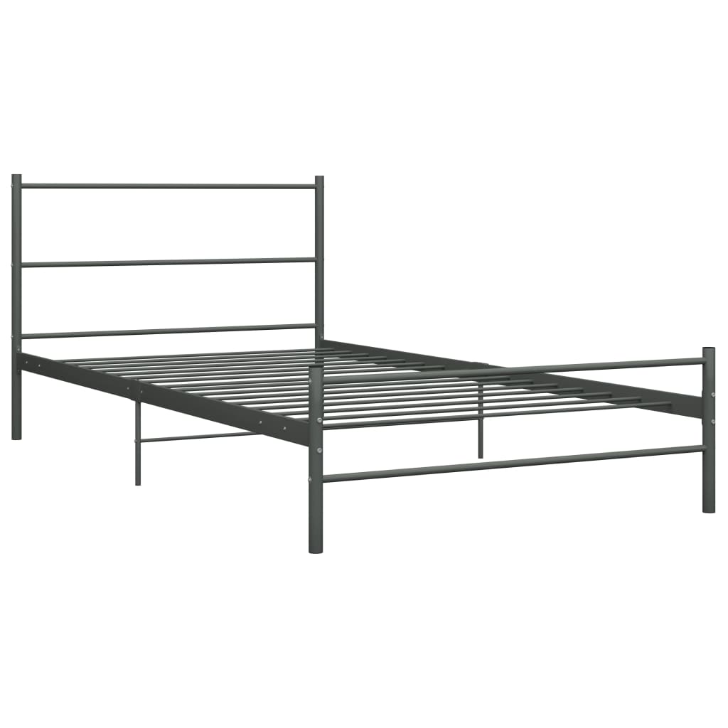 Bedframe metaal grijs 90x200 cm
