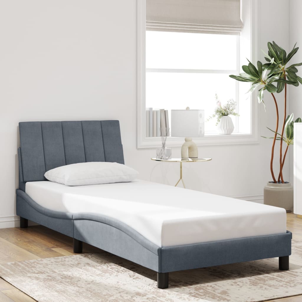 Bedframe zonder matras "Hanko" 80x200 cm fluweel donkergrijs