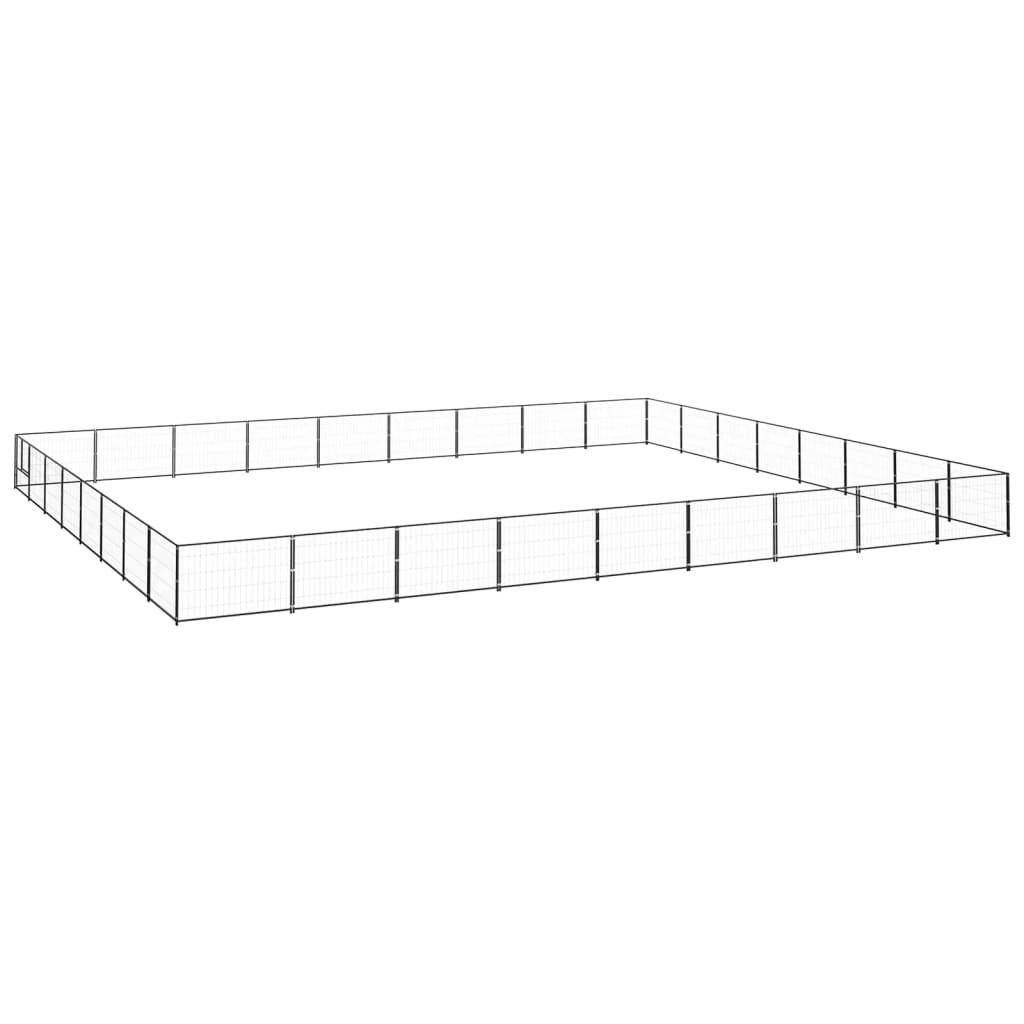 Hondenkennel 72 m staal zwart