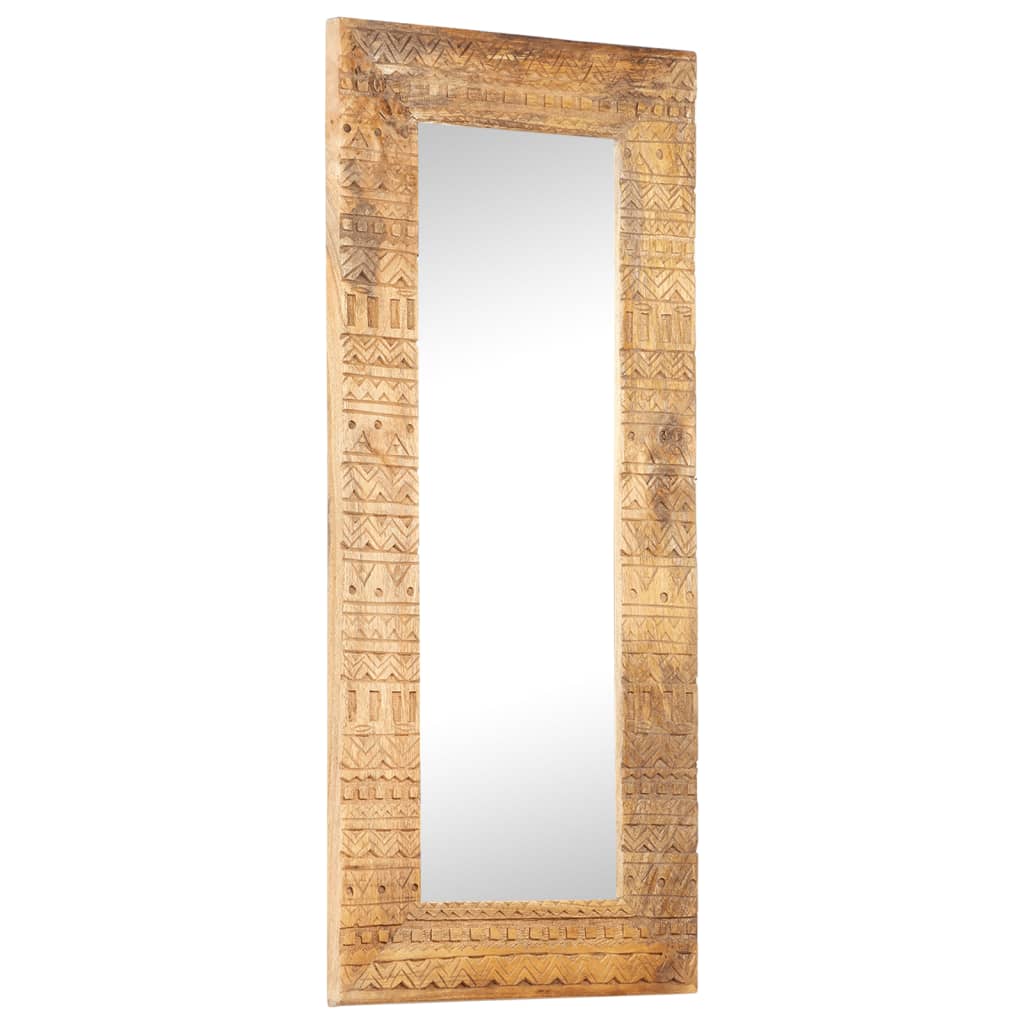 Spiegel handgesneden 110x50x2,5 cm massief mangohout is nu te koop bij PeponiXL, paradijselijk wonen!