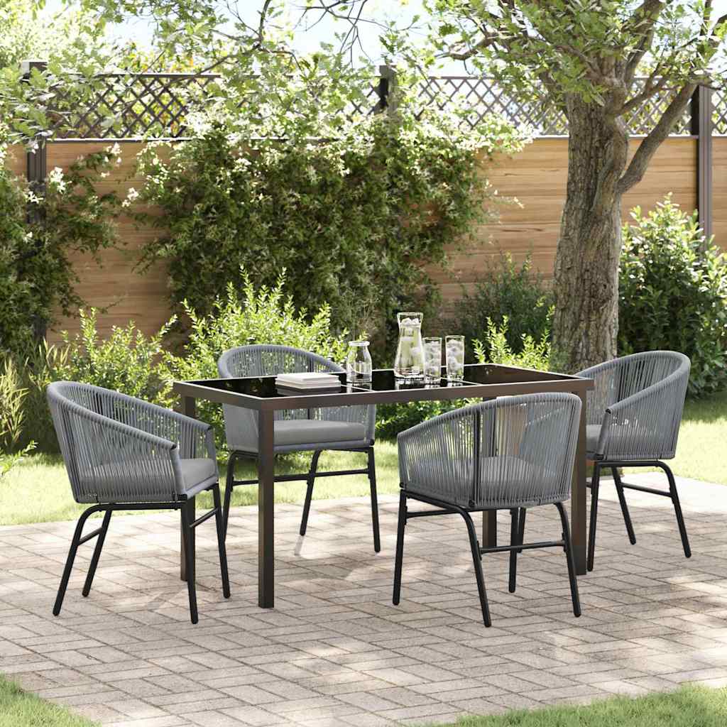 Tuin eettafelset 5 pcs Antraciet Gepoedercoat staal is nu te koop bij PeponiXL, paradijselijk wonen!