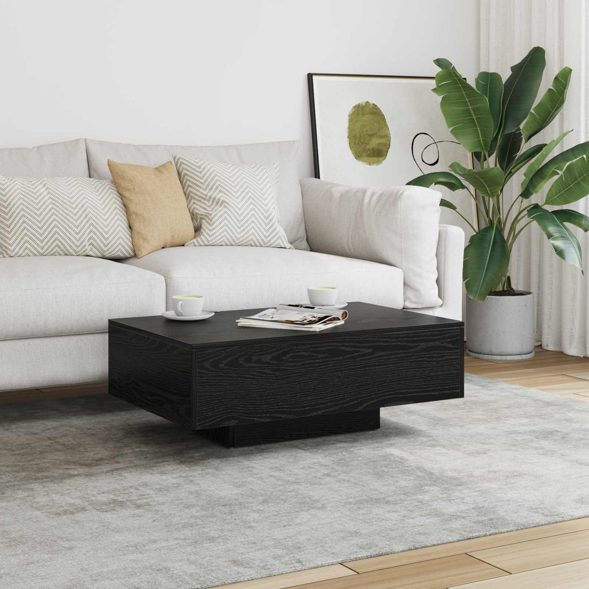 Salontafel Zwart Eiken 85 x 55 x 31 cm is nu te koop bij PeponiXL, paradijselijk wonen!