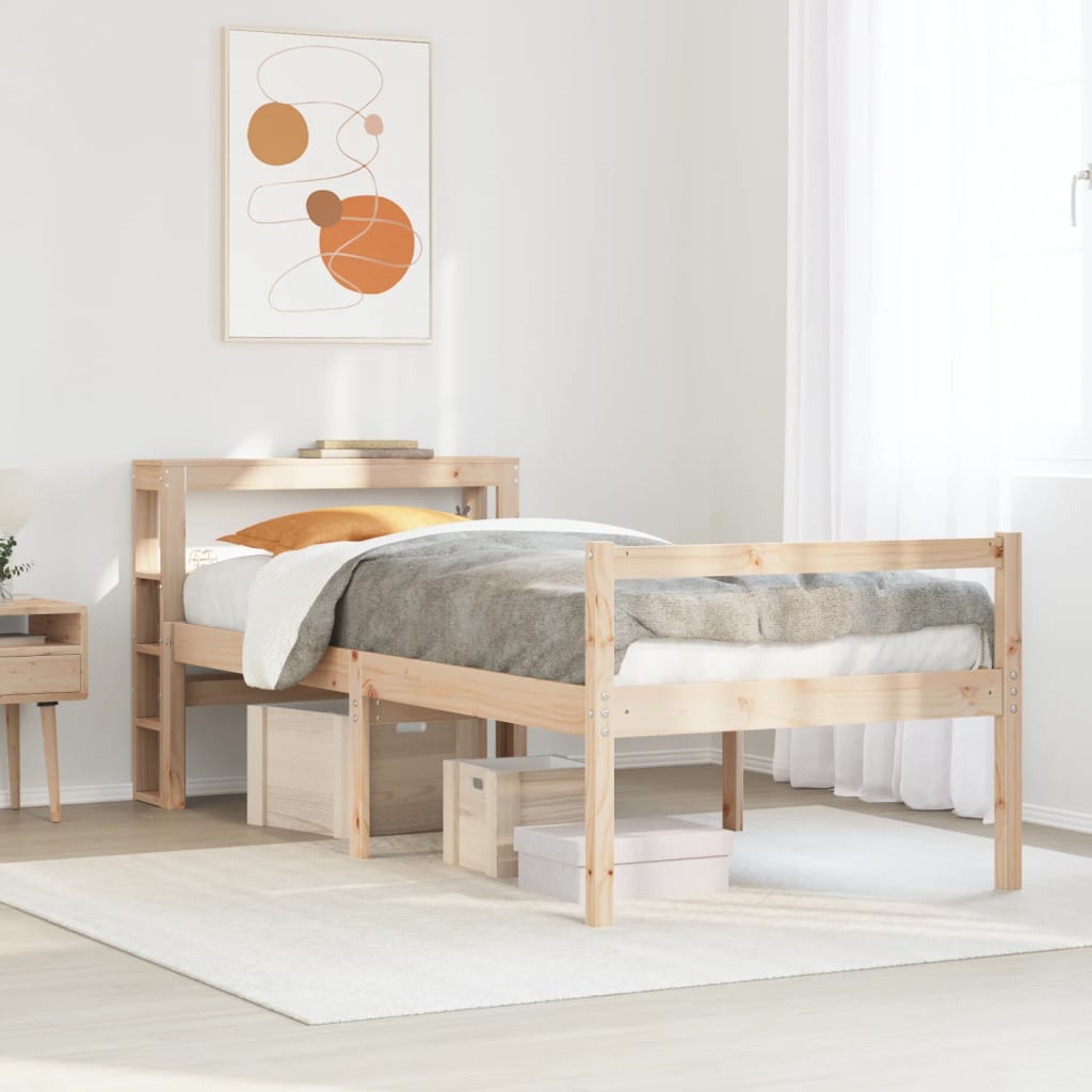 Seniorenbed met hoofdbord massief grenenhout 75x190 cm is nu te koop bij PeponiXL, paradijselijk wonen!
