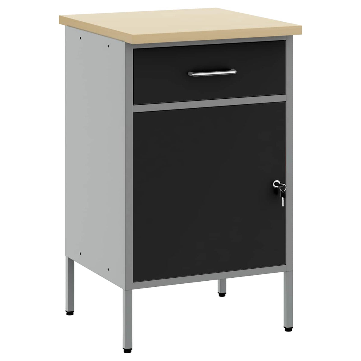 Werkbank met lade met opslag Zwart en Grijs 50 x 55 x 85 cm is nu te koop bij PeponiXL, paradijselijk wonen!