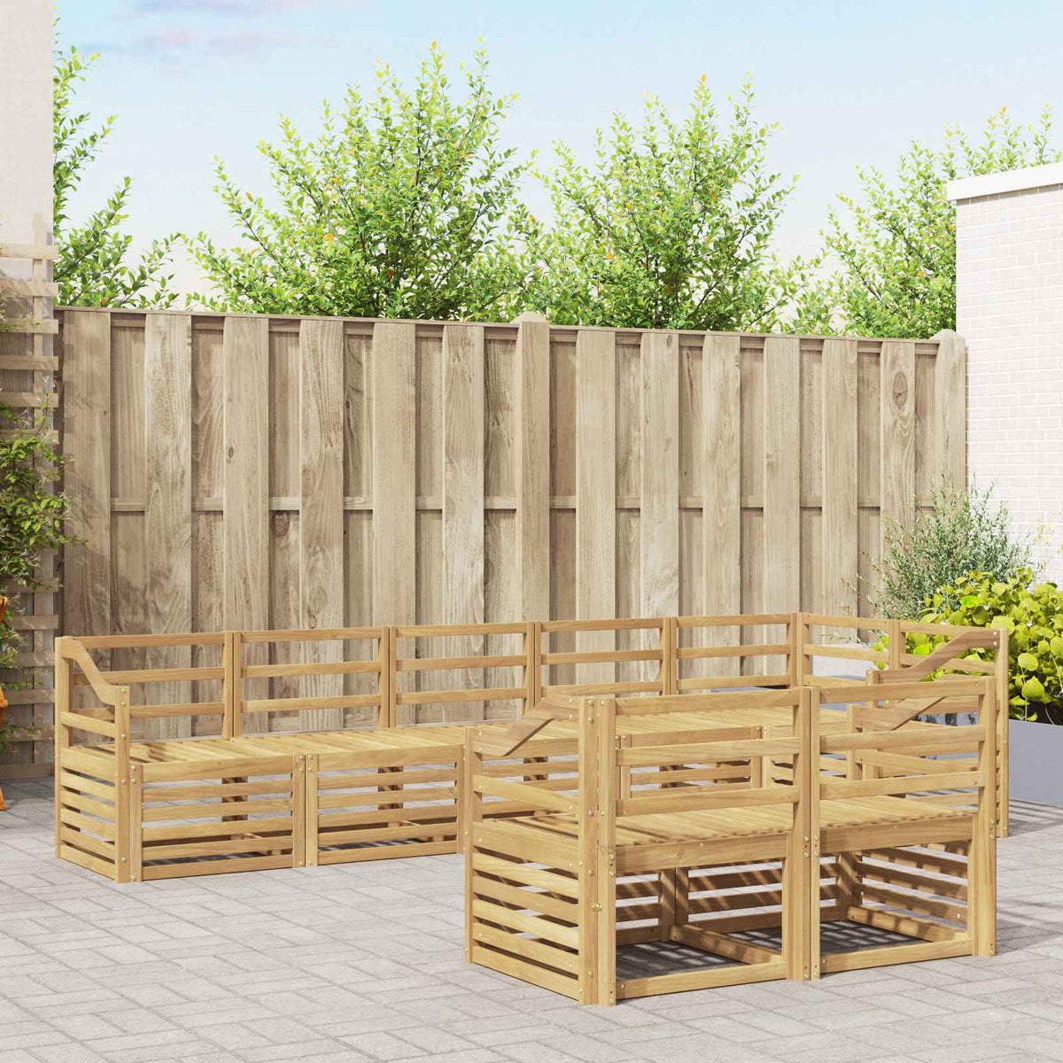 Buiten bankenset 8 pcs Wit 304 x 126,5 x 73 cm is nu te koop bij PeponiXL, paradijselijk wonen!