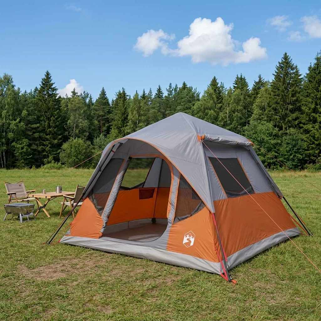 Directe Tent met dak Grijs en Oranje 305 x 275 x 190 cm is nu te koop bij PeponiXL, paradijselijk wonen!