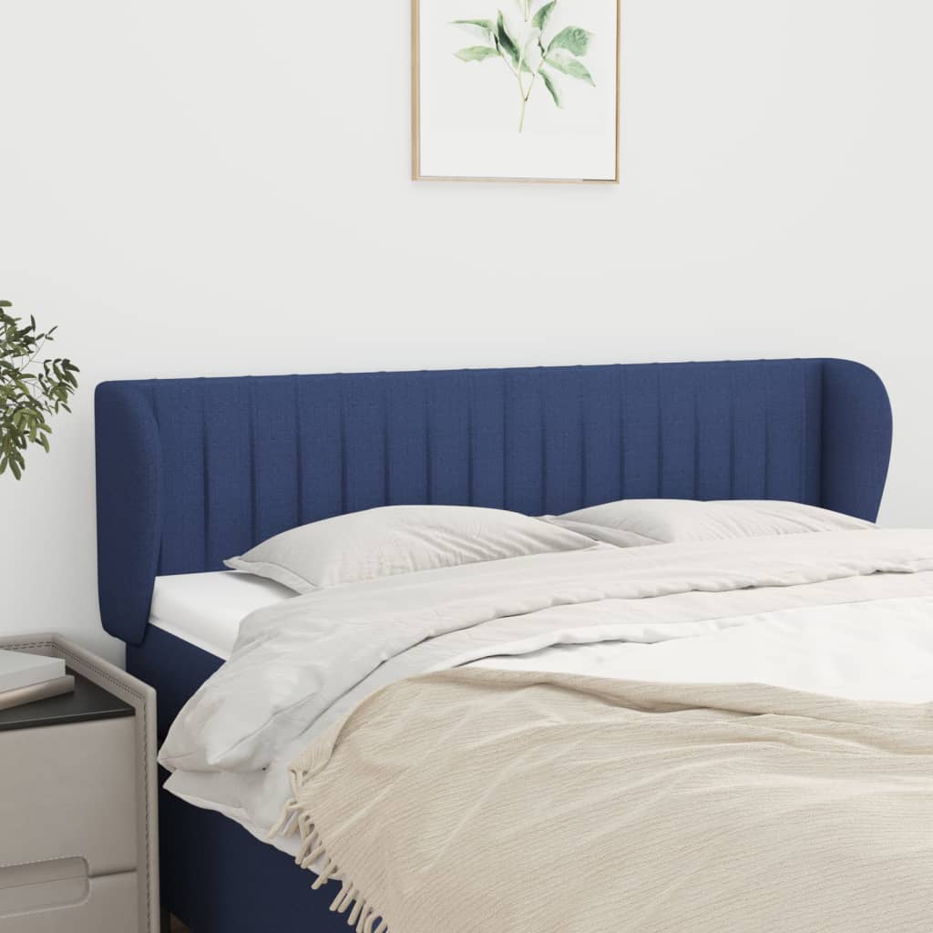 Hoofdbord met randen 147x23x78/88 cm stof blauw is nu te koop bij PeponiXL, paradijselijk wonen!