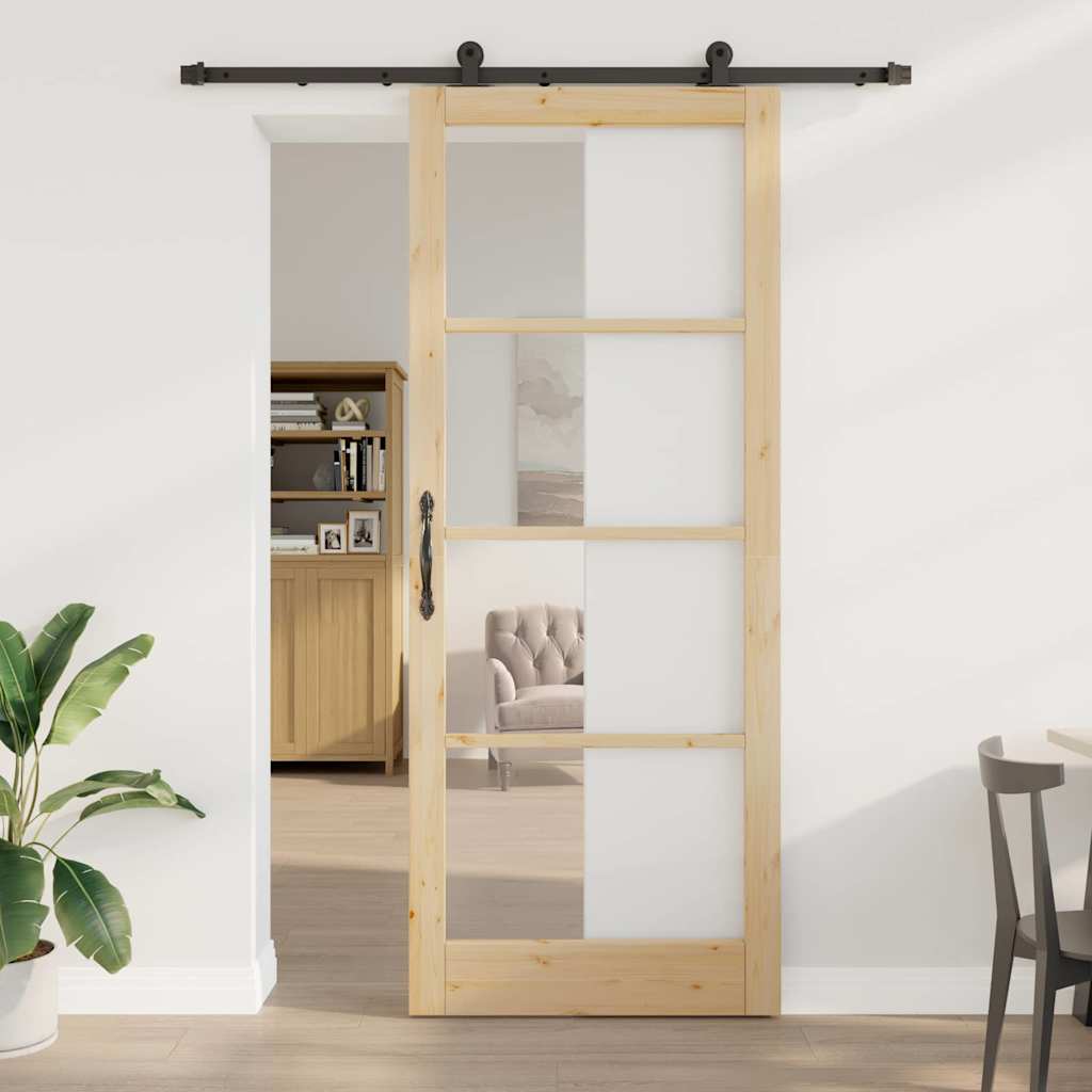 Schuifdeur ORKDAL Natuurlijk en Zwart 93 x 232 cm is nu te koop bij PeponiXL, paradijselijk wonen!