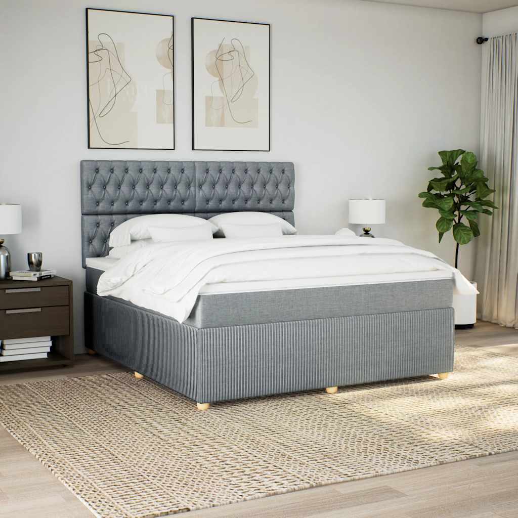 Boxspring met matras stof lichtgrijs 180x200 cm is nu te koop bij PeponiXL, paradijselijk wonen!