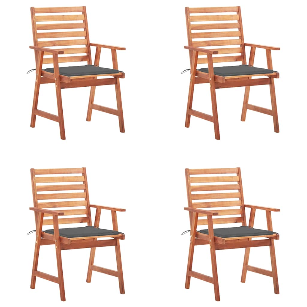 Tuinstoelen 4 st met kussens massief acaciahout is nu te koop bij PeponiXL, paradijselijk wonen!