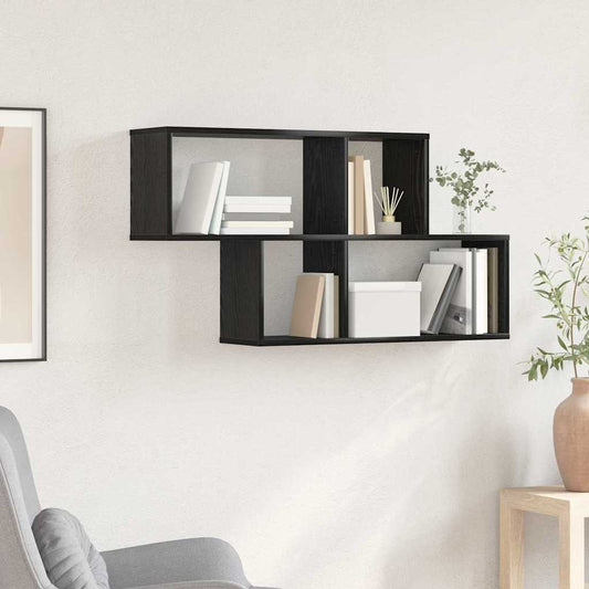 Wandplank met plank Wandgemonteerd Zwart Bewerkt hout is nu te koop bij PeponiXL, paradijselijk wonen!