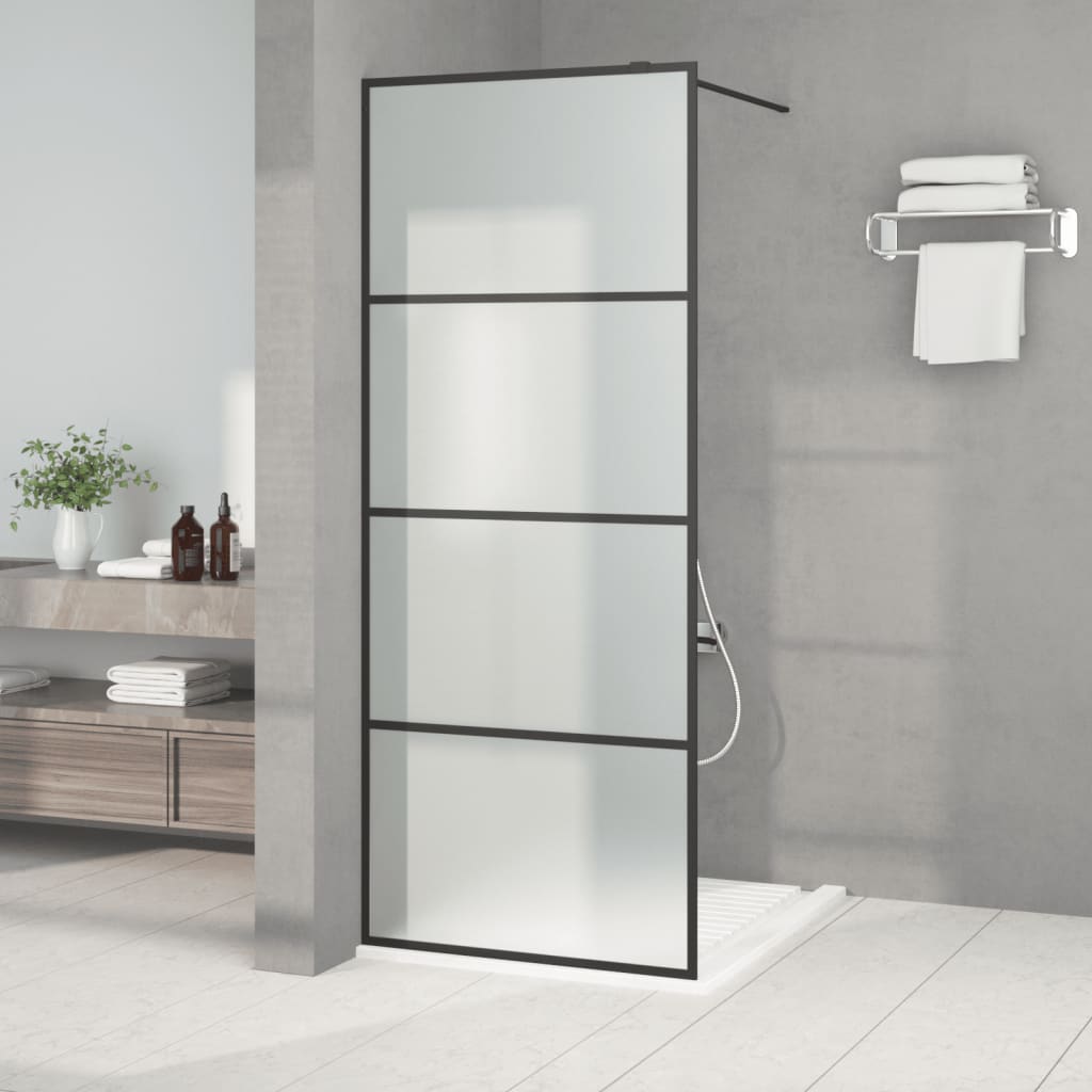 Inloopdouchewand 80x195 cm mat ESG-glas zwart is nu te koop bij PeponiXL, paradijselijk wonen!