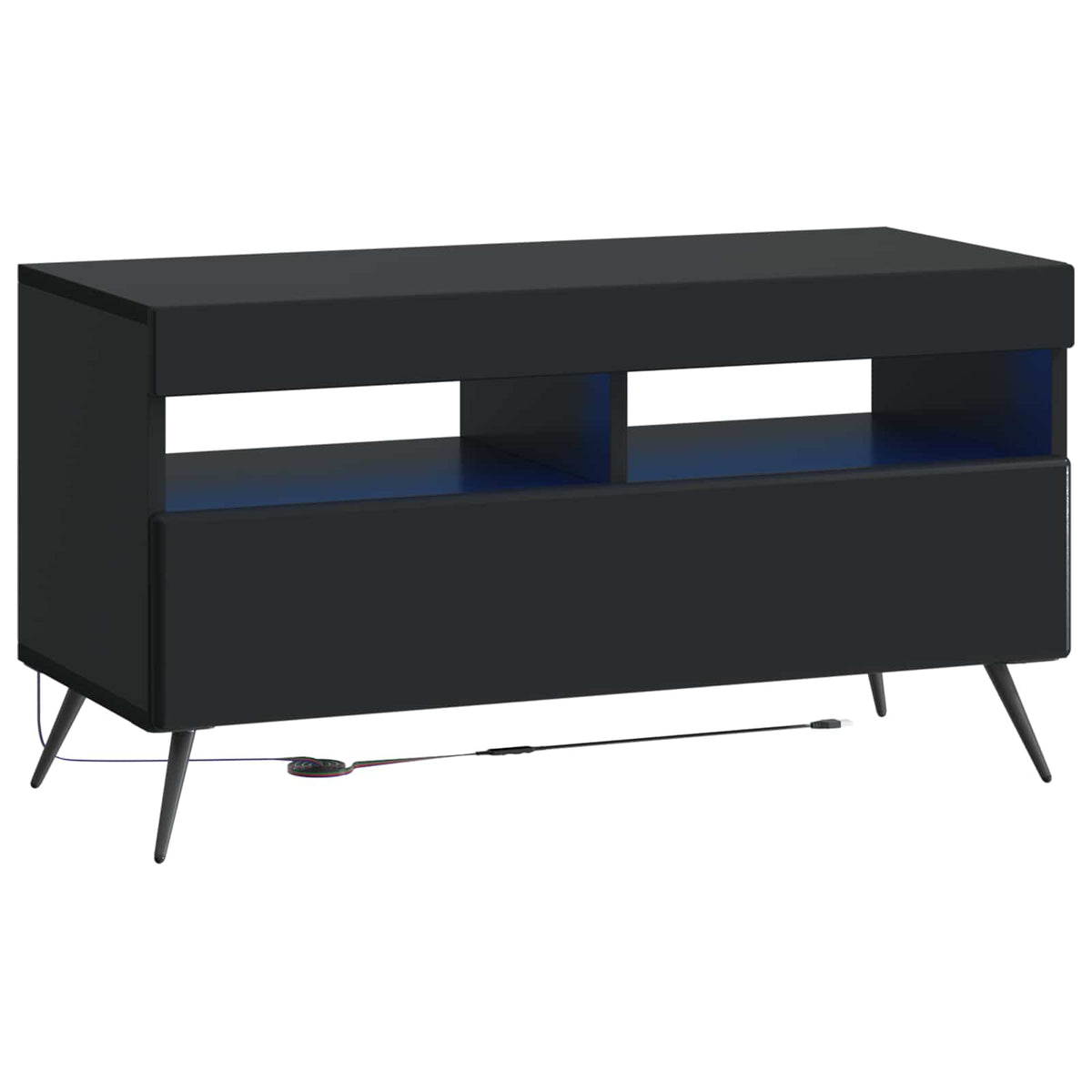 LED tv-meubel Zwart Bewerkt hout is nu te koop bij PeponiXL, paradijselijk wonen!