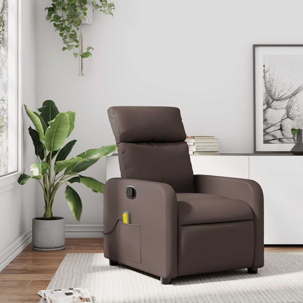 Massagestoel verstelbaar kunstleer bruin is nu te koop bij PeponiXL, paradijselijk wonen!