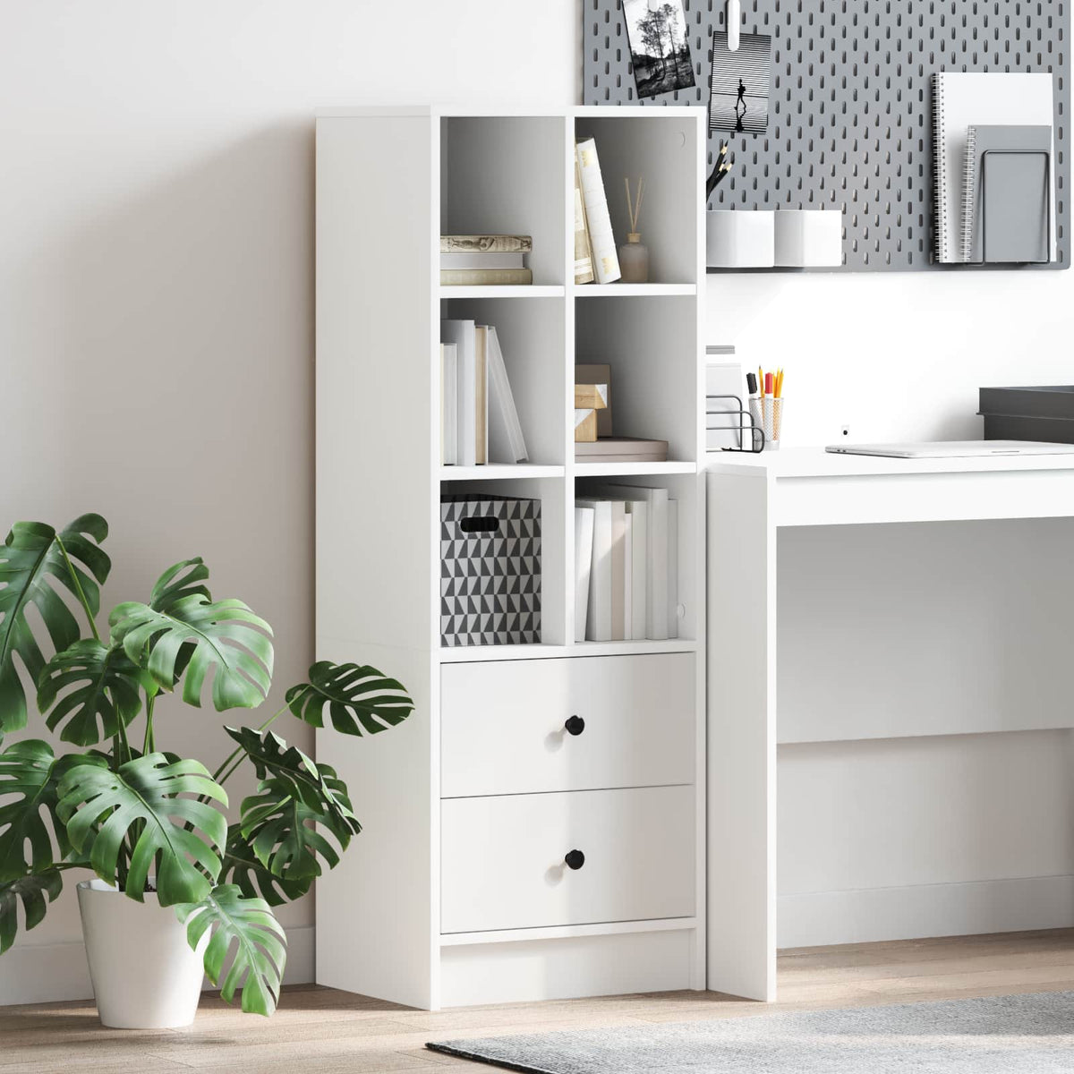 Hoge kast met lade Wit 45,5 x 34 x 127 cm is nu te koop bij PeponiXL, paradijselijk wonen!
