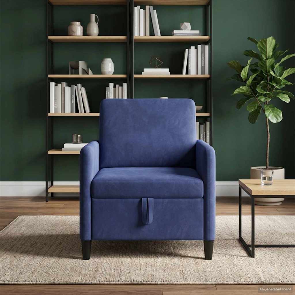 Bank met opslag Politieblauw 72 x 78 x 87 cm Polyester is nu te koop bij PeponiXL, paradijselijk wonen!