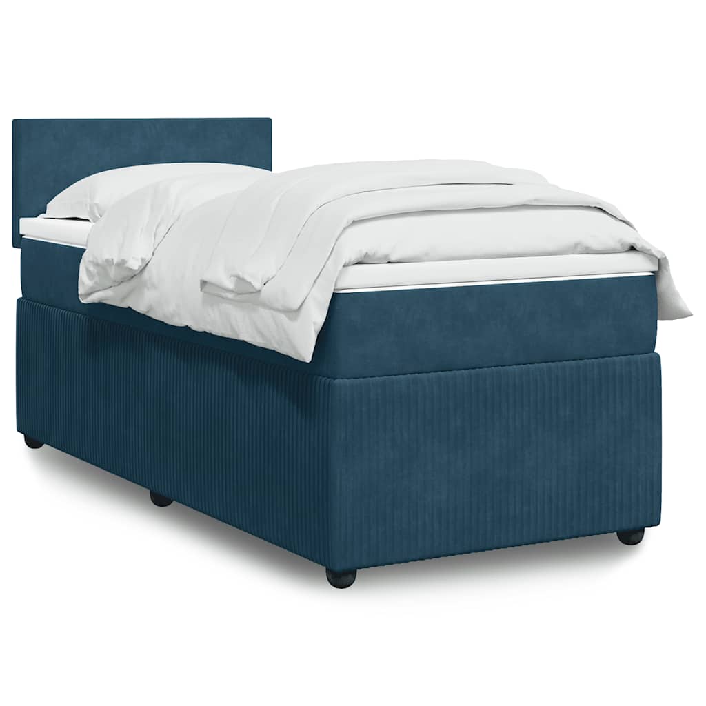 Boxspring met matras fluweel blauw 80x200 cm is nu te koop bij PeponiXL, paradijselijk wonen!