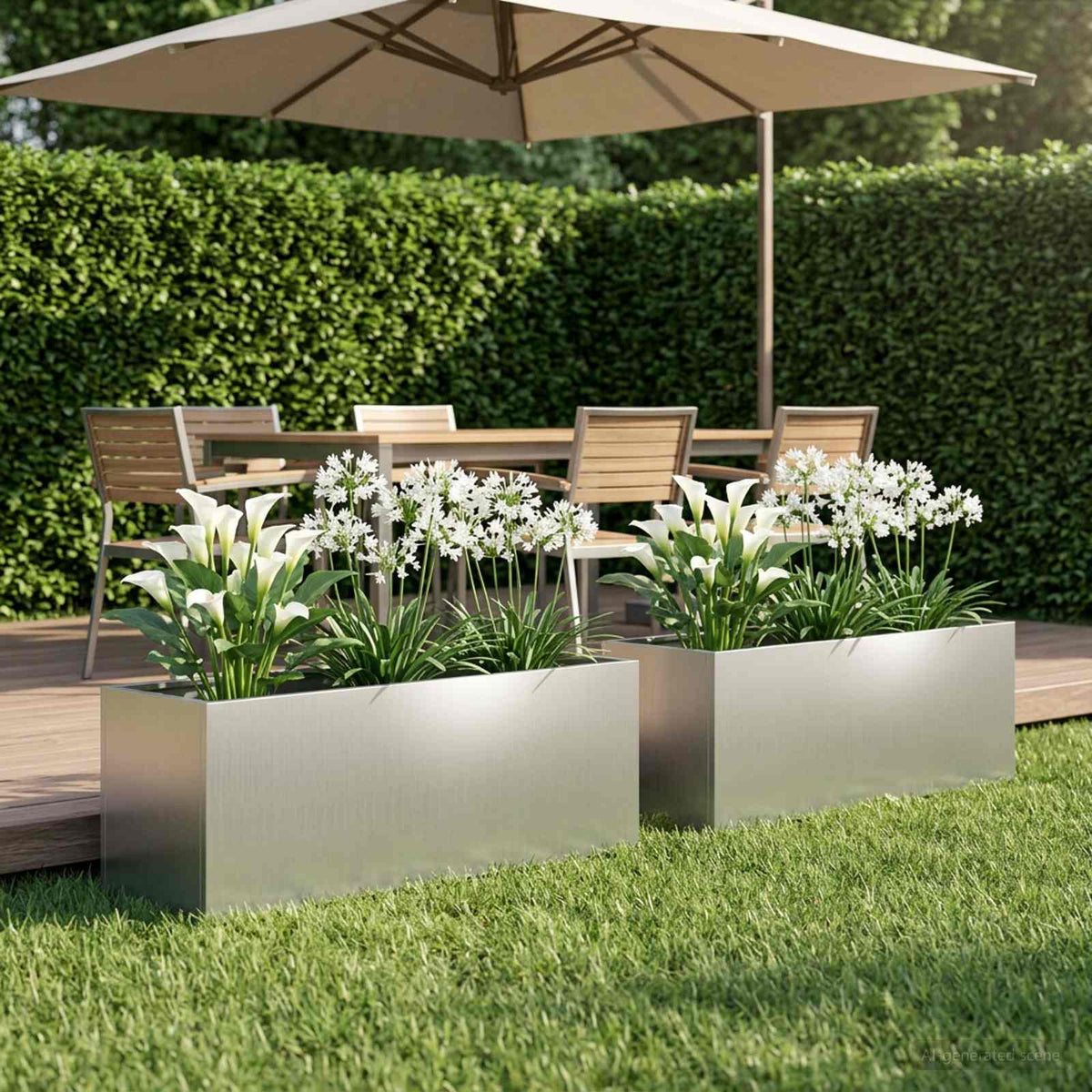 Plantenbak 2 st zilver 80 x 30 x 30 cm Gegalvaniseerd staal is nu te koop bij PeponiXL, paradijselijk wonen!