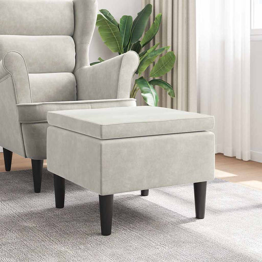 Kruk met houten poten crèmekleurig fluweel is nu te koop bij PeponiXL, paradijselijk wonen!