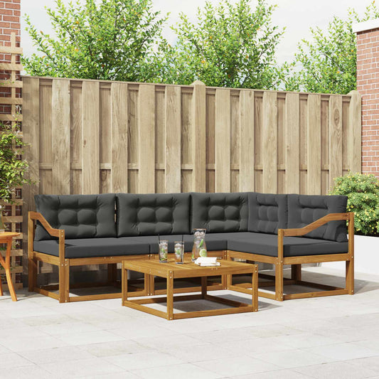 Buiten bankenset met kussen 5 pcs Natuurlijk en Antraciet is nu te koop bij PeponiXL, paradijselijk wonen!