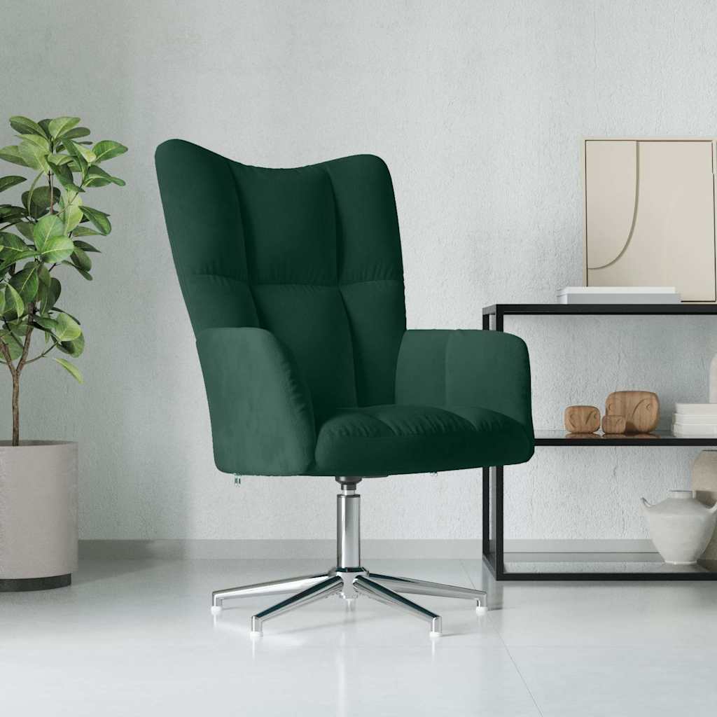 Relaxstoel fluweel donkergoen is nu te koop bij PeponiXL, paradijselijk wonen!