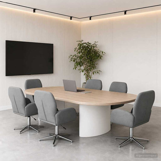 Draaiende Bureaustoelen 6 st 54 x 58 x 90 cm Donkergrijs Stof is nu te koop bij PeponiXL, paradijselijk wonen!