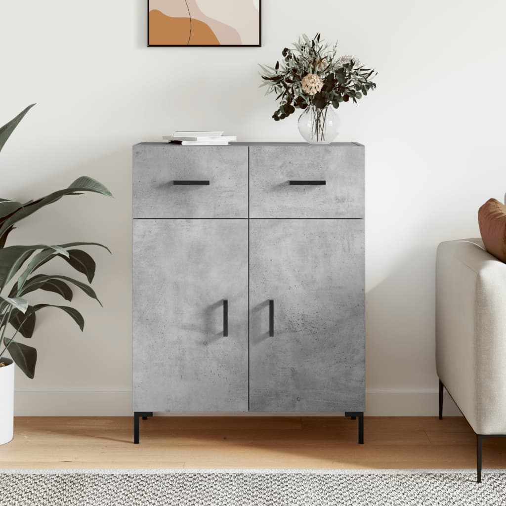 Dressoir 69,5x34x90 cm bewerkt hout betongrijs is nu te koop bij PeponiXL, paradijselijk wonen!