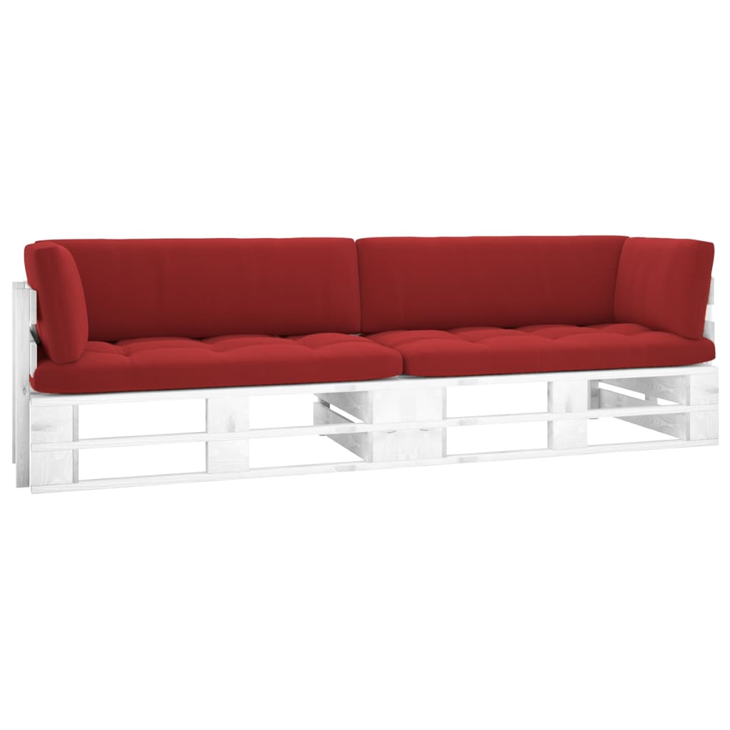 Tweezitsbank pallet met kussens wit geïmpregneerd grenenhout is nu te koop bij PeponiXL, paradijselijk wonen!