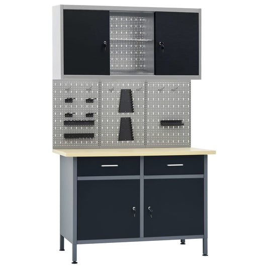 Werkbank met drie wandpanelen en een kast is nu te koop bij PeponiXL, paradijselijk wonen!