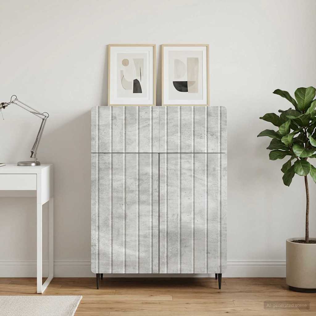 Dressoir met lade Betongrijs 66 x 34,5 x 92 cm Bewerkt hout is nu te koop bij PeponiXL, paradijselijk wonen!