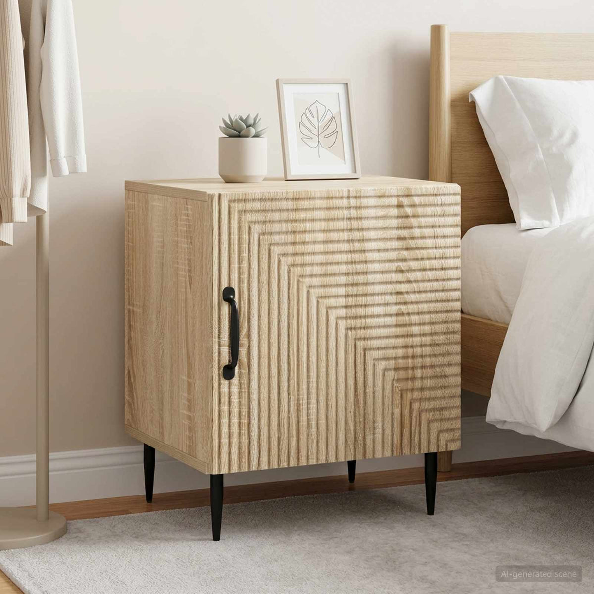Nachtkastje 2 pcs Sonoma Eiken 43 x 34,5 x 50 cm Bewerkt hout is nu te koop bij PeponiXL, paradijselijk wonen!