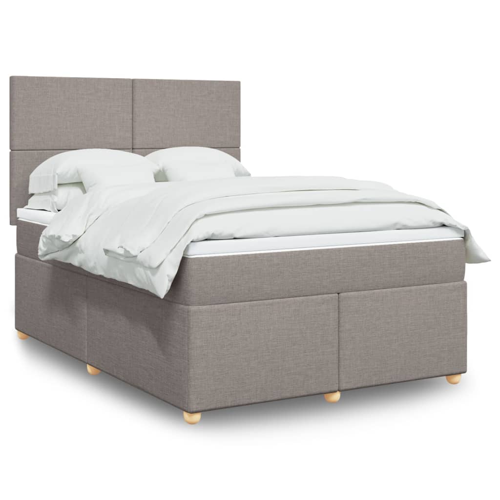 Boxspring met matras stof taupe 140x200 cm is nu te koop bij PeponiXL, paradijselijk wonen!